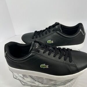 Lacoste Carnaby BL 21 1 Black Leather Sneakers Classic‎ Casual Mens Size 11